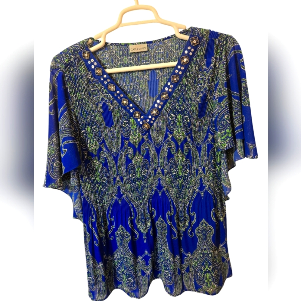 Catherines 1X 18-20 Dressy Beaded and Sequin Top
